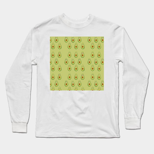 Avocado Pattern Long Sleeve T-Shirt by oscargml